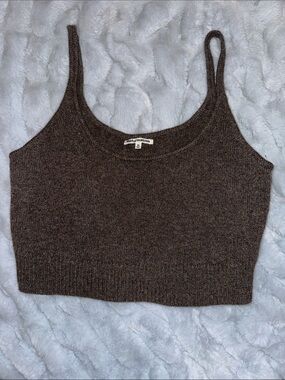 Reformation Chocolate Brown Knit Cropped Tank